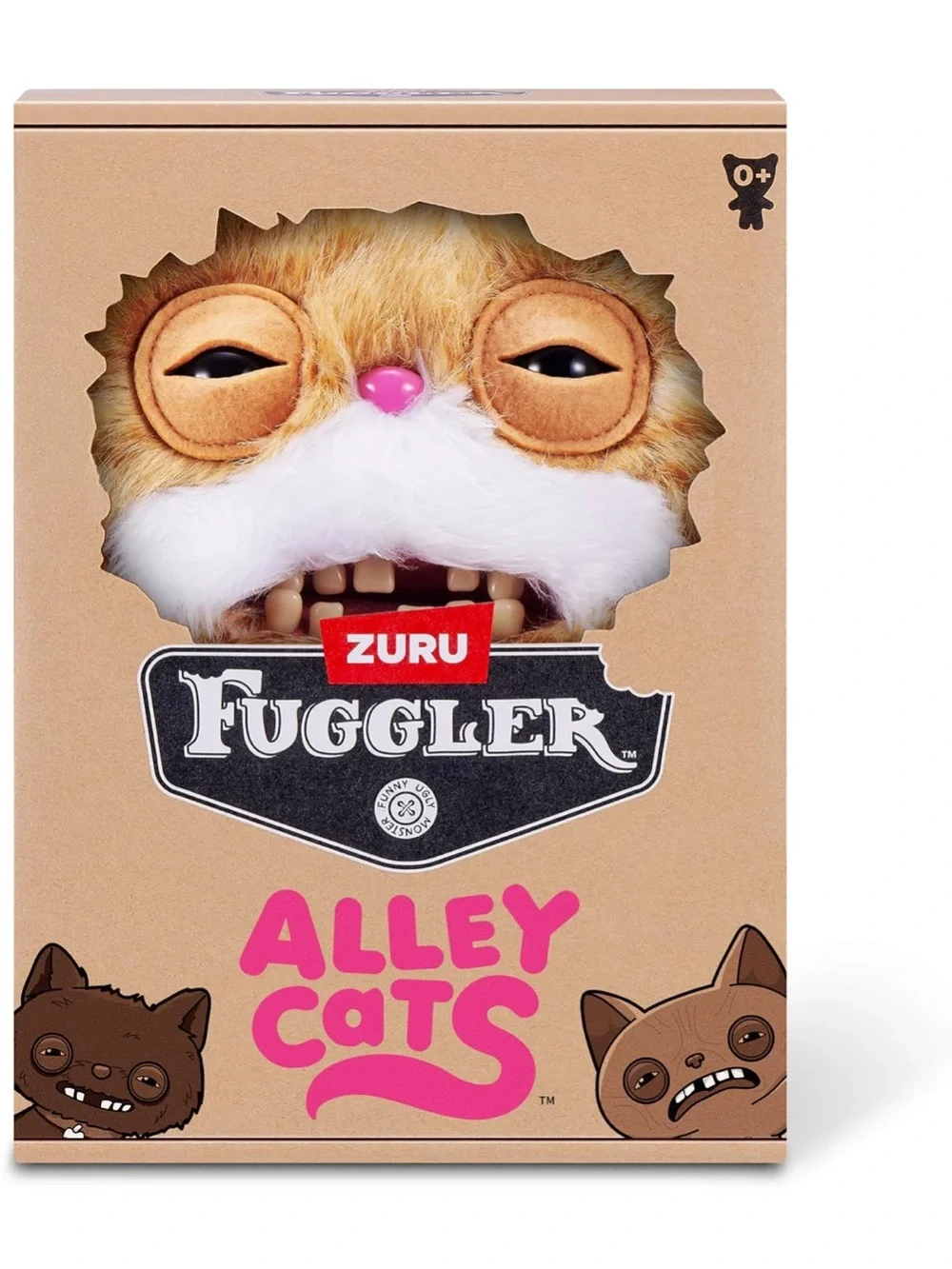 Zuru Stink Face Alley Cats  Fuggler Plush Cat Toy with White Novelty Pet Plush